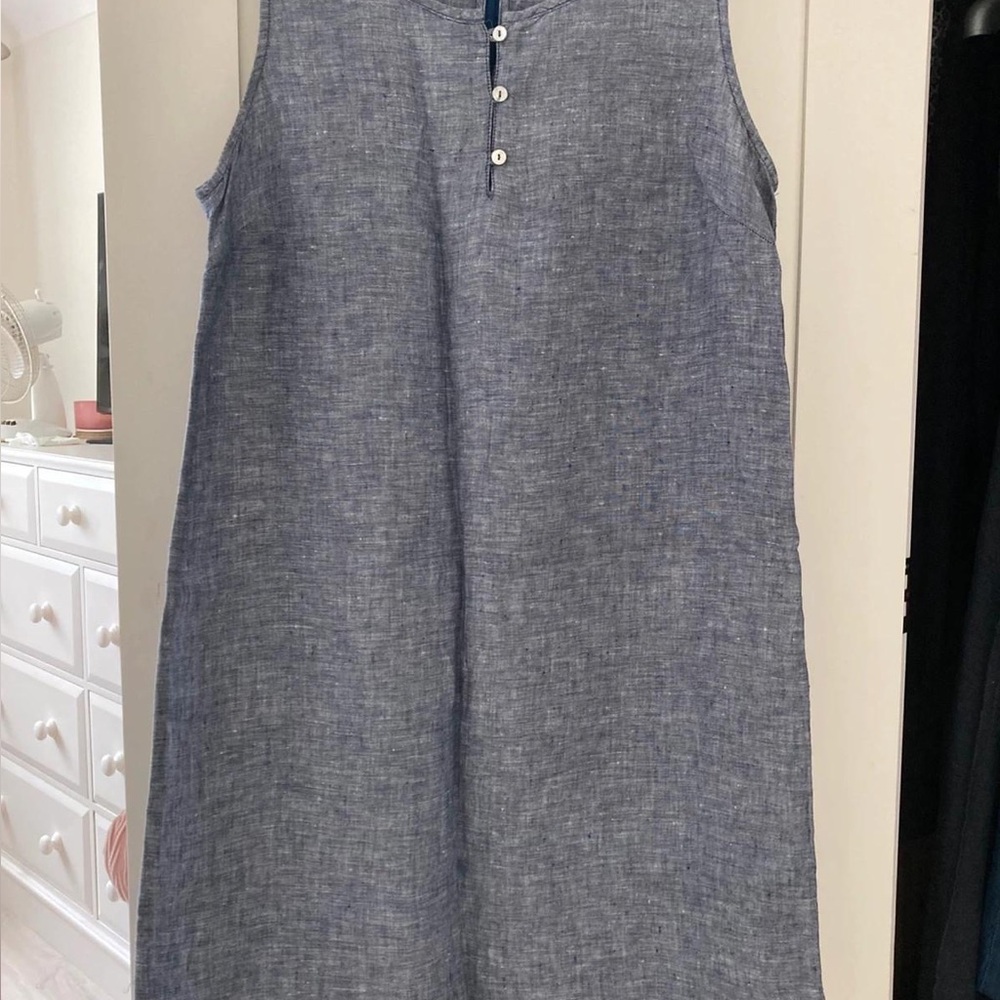 Paraphrase Chambray Sleeveless Mini Dress